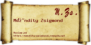 Mándity Zsigmond névjegykártya