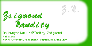 zsigmond mandity business card